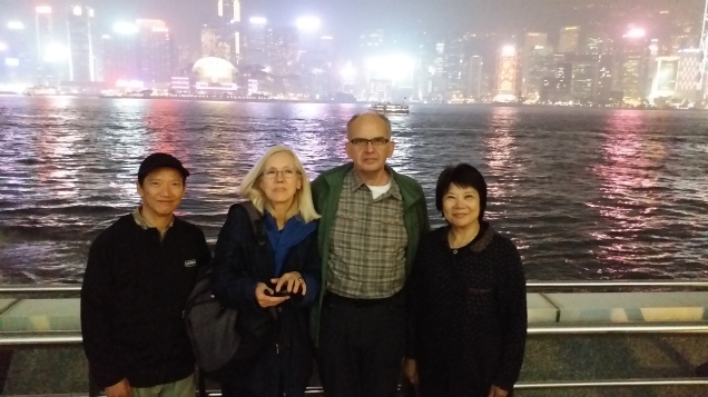 With Brother Dennis and Sister Jane. Hong Kong, Victoria Harbour Light Show.